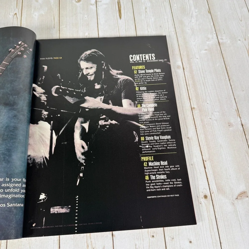 Guitar World Dec 2001 Pink Floyd Poster SRV STP Strokes Magazine